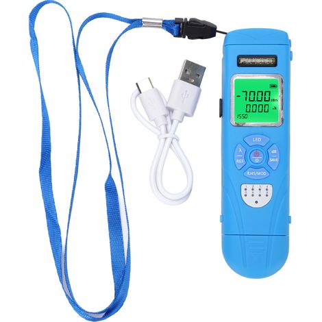 Compteur de puissance optique Portable, testeur de Fiber optique OPM, 10 longueurs d'onde, avec test RJ45 et lumière LED (1/5)