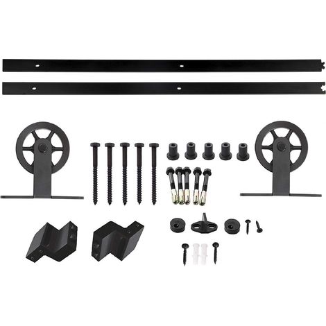 Schiebetüren Set CHAMBER-2 2tlg. 2 m (von oben anschraubbar) schwarz