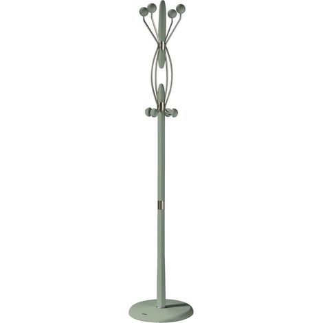 Perchero mod. 424 herrajes en cromo satinado lacado verde, 184 cm(alto)37 cm(ancho)37 cm(largo) (1/2)