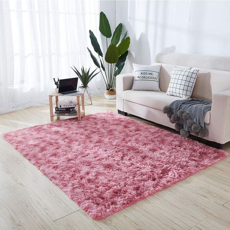 Tapis Moelleux au Sol Fausse Fourrure Moelleux Tapis Gradient Décoratif Tapis De Sol pour Chambre Salon Salle À Manger Tie Dye (80 120cm) (1/5)