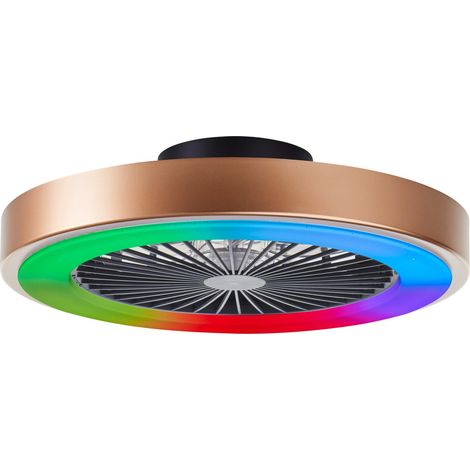 Brilliant LED Deckenleuchte mit Ventilator Slimline Ø 49 cm 40 W gold/schwarz Deckenlampen & Kronleuchter (1/3)