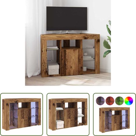 Meuble tv bois ancien - Meuble TV LED d'Angle Bois ancien 100x40x68cm Bois d'ingénierie (1/5)