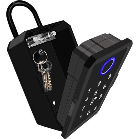 Petit coffre-fort Tuya – boîte à clés intellinte, coffre-fort à empreintes digitales, serrure de sécurité numérique, Code combiné, carte IC, déverrouilla de porte, location(1 Key Box 1 Gateway) (1/5)