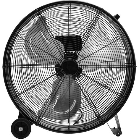 1 Ventilateur De Sol, 3 Vitesses, Métal, 2 Roulettes, Entrepôt, Atelier