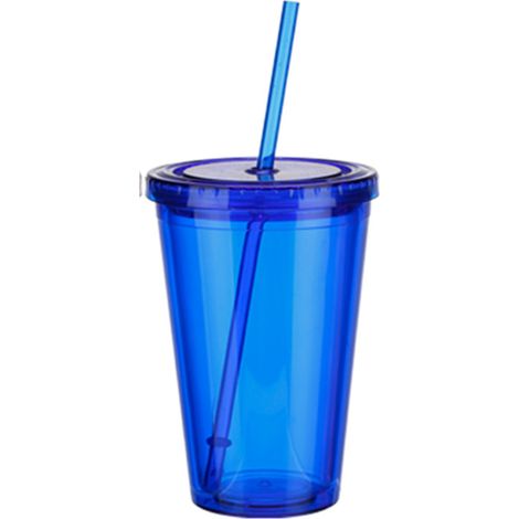 Tumbler Double Paroi - Tasse À Boisson Froide Réutilisable - Avec Paille Et Bouchon - 500 ml - Transparent (1/5)
