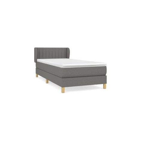 Sommier à lattes de lit avec matelas Gris foncé 90x200 Tissu (1/5)