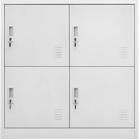 Armoire à casier Vestiaire Rangements Gris clair 90x45x92,5 cm Acier -87889 (1/5)
