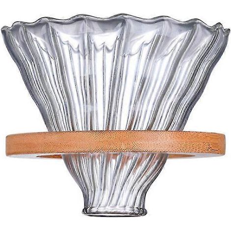 Holz-Kaffeefilter, wiederverwendbarer Filter, V60-Glas-Stil, Glas-Kaffeefilter, wiederverwendbarer Kaffeetrichter (1/5)