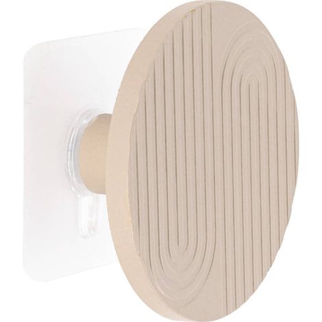 Piolo in legno di bambù inciso d 8cm su adesivo - beige - Tendance (1/2)