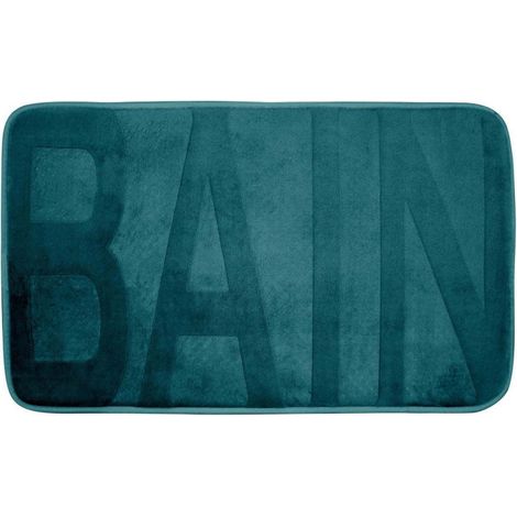 Tapis de Bain Microfibre "Relief" 45x75cm Bleu Canard (1/2)