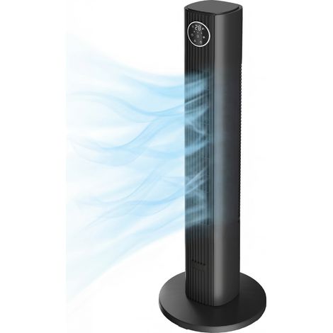 Ventilateur colonne silencieux 28dB 8m/s 12 vitesses 4 modes minuterie 12H noir