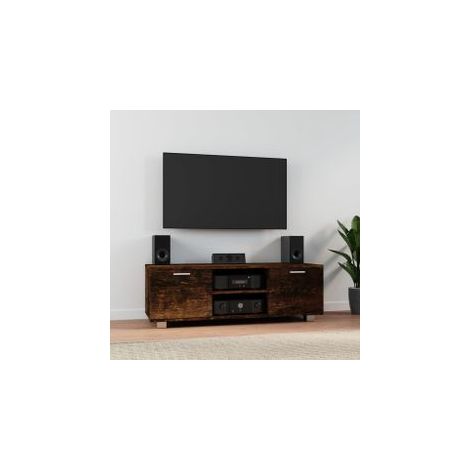 Meuble TV Chêne fumé 120x40,5x35 Bois d'ingénierie (1/5)