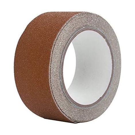 Ruban adhésif coloré anti-dérapant en PVC de 5 m 5 cm pour décor de sécurité au sol d'escalier (marron) (1/4)