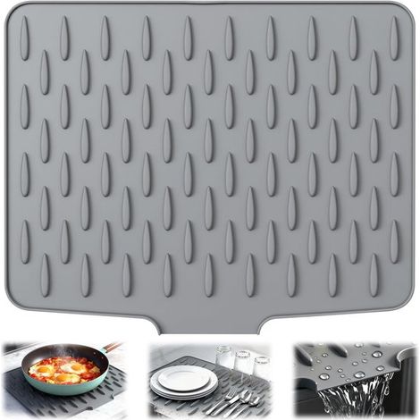 Dailygoods – Rutschfeste Abtropfmatte – Silikon-Trockenmatte – Hitzebeständiger Arbeitsplattenschutz – Faltbar – Schnelltrocknend – 40 x 32 cm (1/5)
