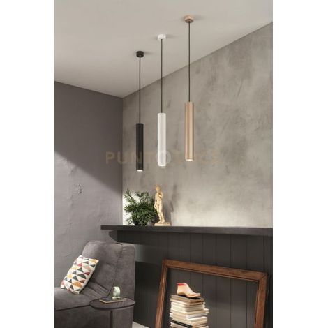 SOSPENSIONE FILO GRANDE BIANCO 1 LUCE ATTACCO GU10 H.40CM D.5,5CM