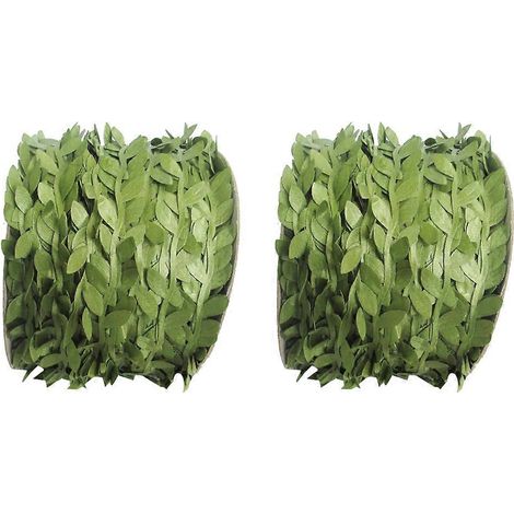 Couronne de rotin à faire soi-même, feuilles vertes artificielles, décoration pour portes et fenêtres, 4 pièces (1/5)
