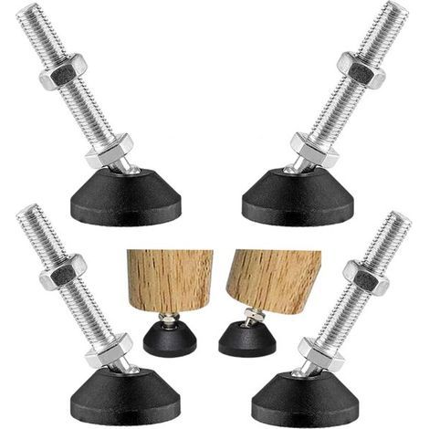 4 verstellbare Nivellierfüße – M8 x 50 mm, Ø 40 mm – Stellschraube – Nivellierfuß (1/5)