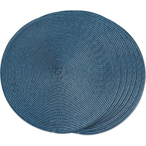 Lot de 6 Sets de table ronds tressés, 38,1 cm, antidérapants, polypropylène, pour salle à manger (1/5)