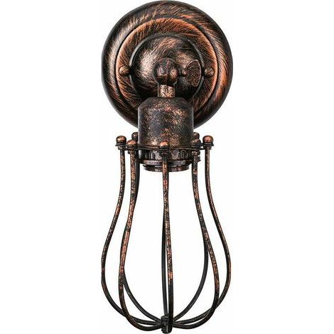 Applique murale salon et entrée Applique Murale Industrielle Métal Fer E27 Luminaire Vintage Retro pour Maison de Champagne Café Loft,Rouille retro (1/4)