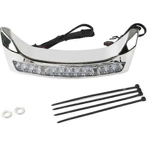 Kit d'éclairage de carénage LED en forme d'aile de chauve-souris (argent) compatible avec les modèles break et route 2023-2025. (1/5)
