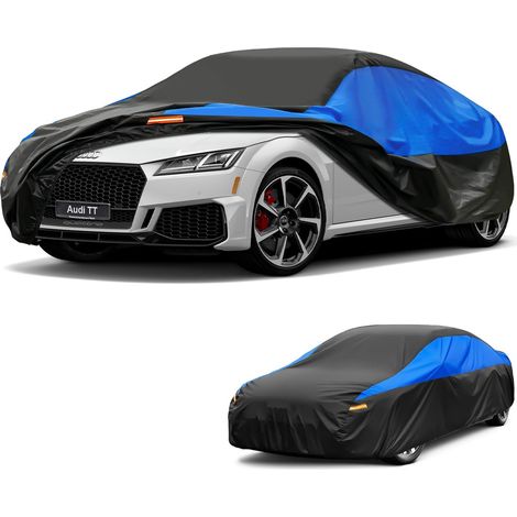 Housse Voiture Imperméable Respirante, Bâche pour Audi TT TTS TTRS Coupe Roadster, Noir BleuBâche de Voiture Complète pour la Pluie Soleil Poussière Protection et Doublure.,Convient pour Audi TT (1/5)