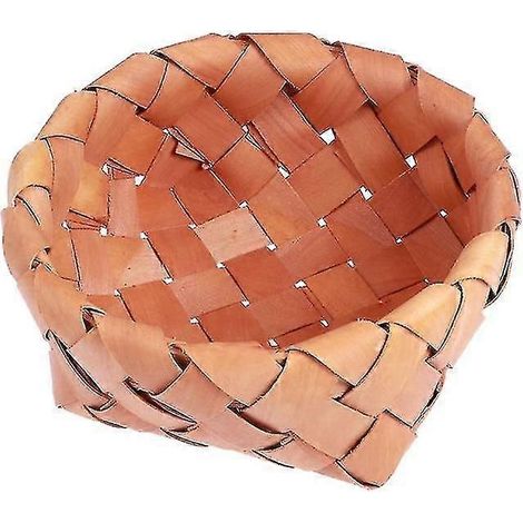 Panier de rangement rond en bois tressé à la main (1/5)