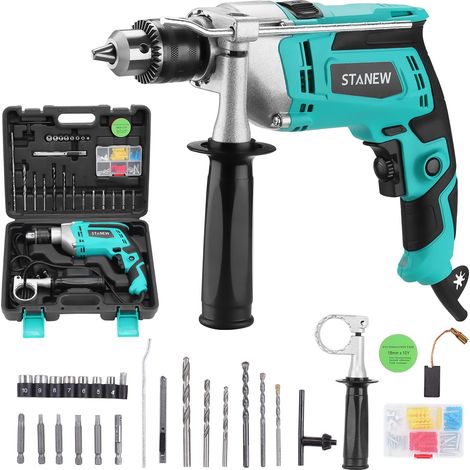 Perceuse à Percussion Filaire 850w, Poignée Rotative à 360°, Perforateur Taille de Mandrin 0-13mm,Brique,Bois,Acier (1/5)