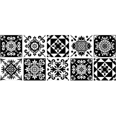 Selbstklebende Küchenrückwand, selbstklebende Wandfliesenaufkleber für Badezimmer, selbstklebende Fliesenaufkleber für Küchendekor, Schwarz und Weiß, 20 Stück, 15 x 15 cm