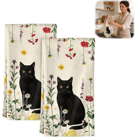 2 Pièces Torchons en Microfibre – Torchons de Cuisine Absorbants (1/5)