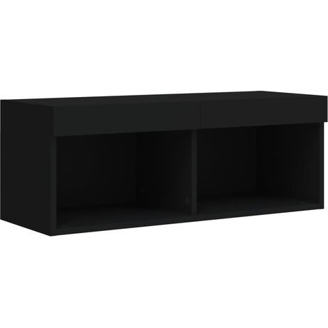 Mobile TV multimediale scaffale per televisione televisione buffet sala da pranzo soggiorno camera da letto con luci a LED 80 x 30 x 30 cm nero 020026616