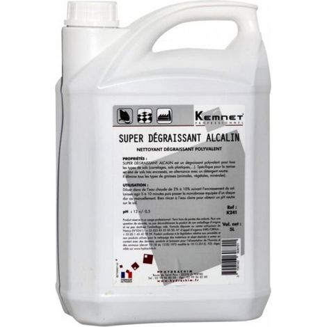 Dégraissant alcalin KEMNET 5L – Élimine graisses animales et végétales – Pour sols très encrassés – Vente réservée aux professionnels – Hydrachim (1/2)
