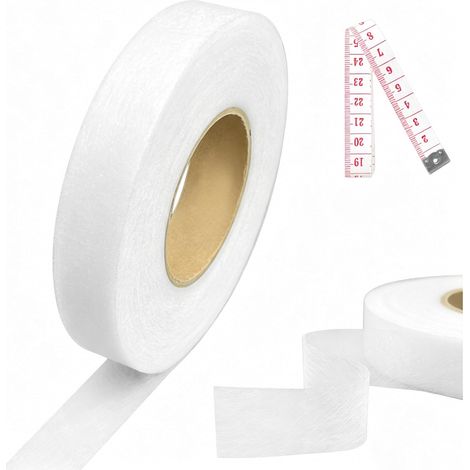 Thermocollant 64 mètres-Ruban Adhésif Thermofusible Ourlet Sans Couture pour Pantalon, Rideaux et Tissus-Facile à Utiliser-Bande de Fixation Thermocollante (20 Millimètres X 64 Mètres(Blanc)) (1/5)