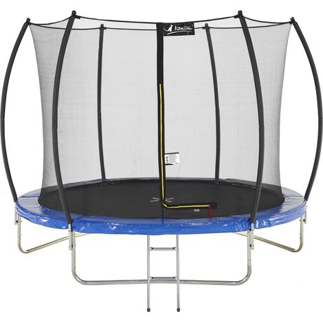 Trampoline KANGUI FPR Ø 305 cm Filet intérieur Échelle Sécurité renforcée Jardin (1/5)