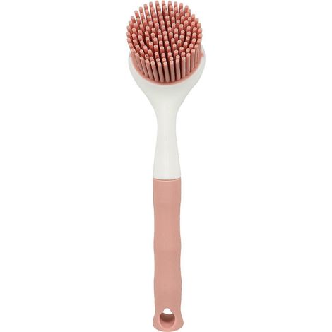 Brosse à vaisselle à long manche, brosse à récurer pour la vaisselle, brosse à casseroles manuelle-28.00X6.50X4.00CM-Pink (1/2)