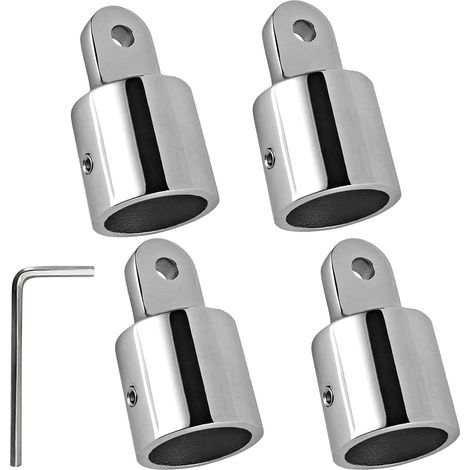 Conectores de extremo de tubo para toldos marinos de acero inoxidable 316: conectores marinos de alta resistencia para tuberías de 1 pulgada de diámetro (con llave hexagonal en forma de L). (1/5)