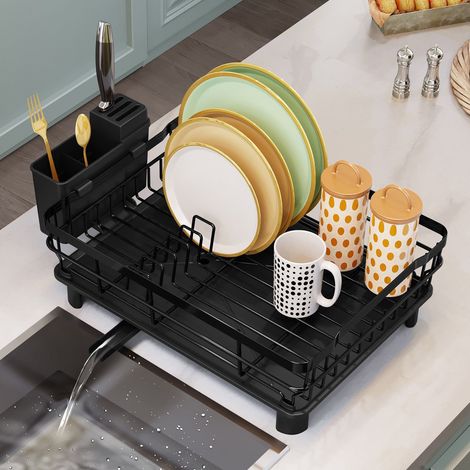 Rack À Vaisselle - En Fer Forgé - Réglable En Hauteur - Sans Perçage - Pour Cuisine Salle De Bain Et Lave-Vaisselle - 1 Pièce (1/5)