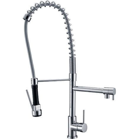 Grifo Monomando Fregadero Columna Industrial Doméstico cromo. 49.5cm(alto) 24cm(largo). (1/2)