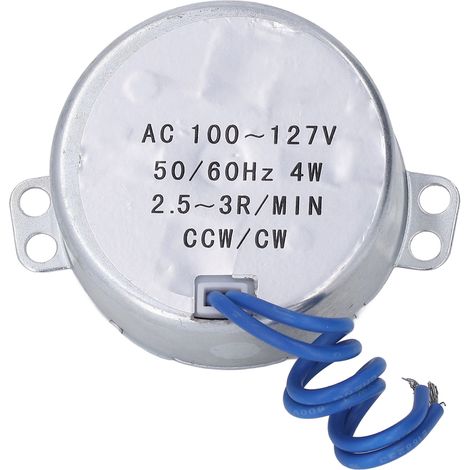 Synchronmotor 2,5–3 U/min, gegen den Uhrzeigersinn, im Uhrzeigersinn, geringer Stromverbrauch, hohes Drehmoment, Drehtellermotor, 100–127 V Wechselstrom (1/5)