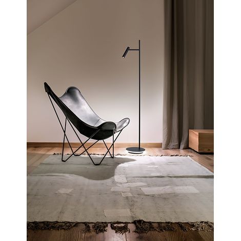 Lampadaire Led En Métal Noir, Lampe De Sol Moderne Avec Spot Orientable Et Lumière Diffuse, 14W Au Total, Design Élégant, Hauteur 152Cm - Perenz