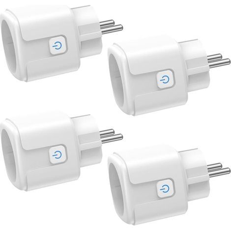 Prise Connectée WiFi, 4 Pièces Prise Intelligente 16A 3680W, Prise WiFi avec Mesure de Consommation Électrique, Contrôle à Distance, Commande Vocale, Compatible avec Alexa & Google - pour la Fra (1/4)