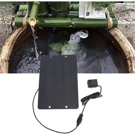 Fontaine solaire 6V 10W avec pompe et panneau solaire USB pour bain d'oiseaux, idéale pour les petits bassins, les terrasses et les aquariums. (1/5)