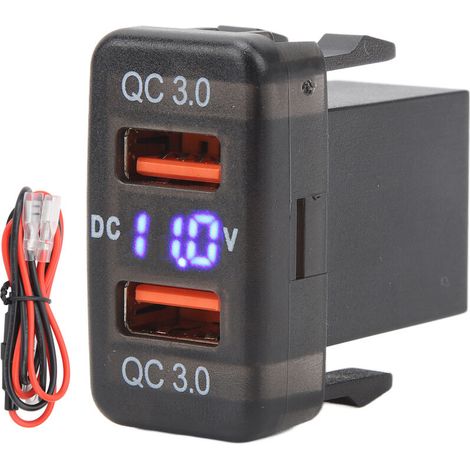 Cargador con doble puerto USB, adaptador de corriente alterna QC3.0 de carga rápida para FJ Cruiser Fortuner Hilux Tacoma, 1.57 x 0.87 pulgadas - Crezuo