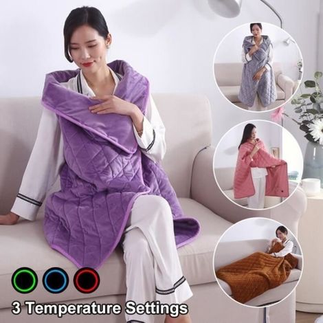 Electric Heated Blanket/Shawl - 5V-USB - 7 Temperature Settings and One-Hour Timer - Auto Shut-Off - Washable (1/4)