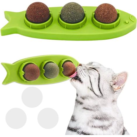 Grün – 3-in-1-Katzenminzenball, Katzenminzen-Wandballspielzeug, Katzenminzen-Wandball