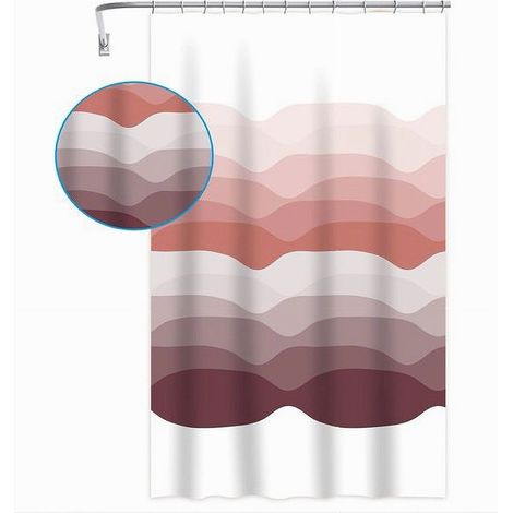Cleafe - Tenda Per Doccia Vasca Bagno Con 12 Ganci Gradazioni Di Colore 180x200 Cm 87573 - (1/2)