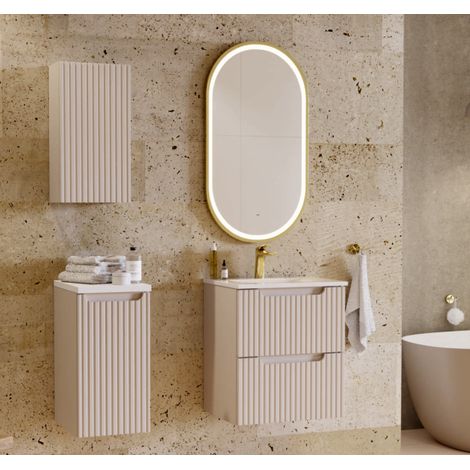 Ensemble de salle de bain NOVA CASHMERE - 1 vasque, 1 colonne (1/3)
