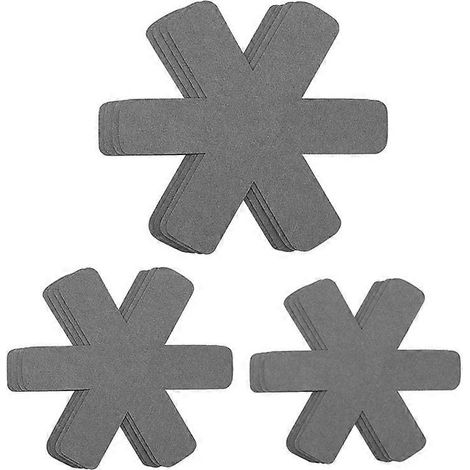 Lot de 12 protège-poêles de 3 tailles différentes, plus grands et plus épais, pour protéger et séparer vos ustensiles de cuisine (gris) (1/4)