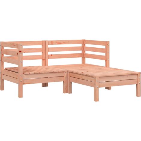 Canapé de jardin Divan de jardin 2 places avec repose-pied bois massif douglas (1/5)