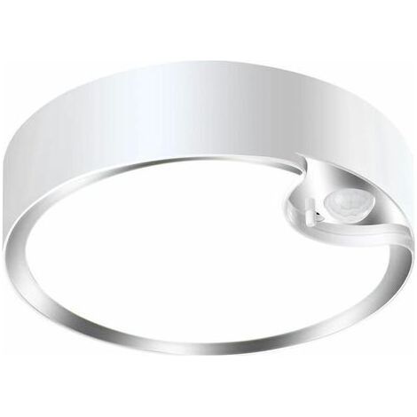 Plafonnier LED avec détecteur de mouvement fonctionne avec des piles IP64 Rond intérieur extérieur Montage encastré pour cuisine, chambre, salle de bain, couloir(Piles non incluse) (1/5)