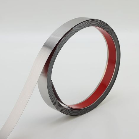 brossé métal Trim, Peel et Stick acier inoxydable moulage mural pour cheminée, cadre de miroir, meubles et décoration de la maison, 5m x 1cm (1/5)